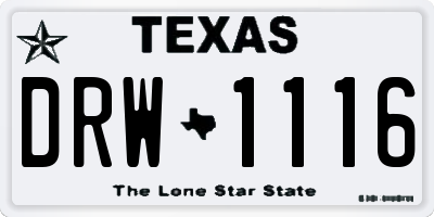 TX license plate DRW1116