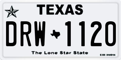 TX license plate DRW1120