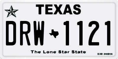 TX license plate DRW1121