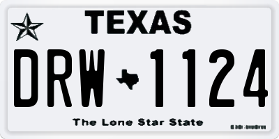 TX license plate DRW1124