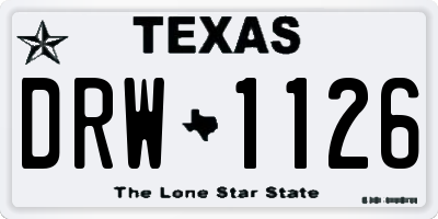 TX license plate DRW1126