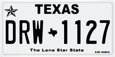 TX license plate DRW1127