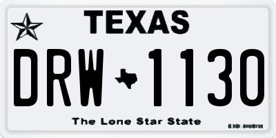 TX license plate DRW1130