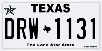 TX license plate DRW1131