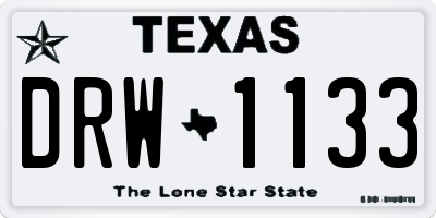 TX license plate DRW1133