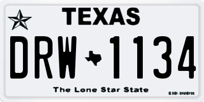TX license plate DRW1134