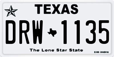 TX license plate DRW1135