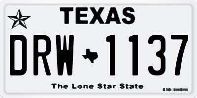 TX license plate DRW1137