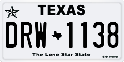 TX license plate DRW1138