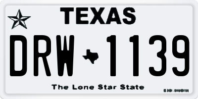 TX license plate DRW1139