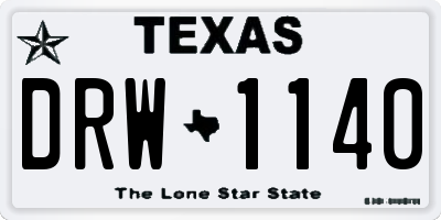 TX license plate DRW1140