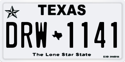 TX license plate DRW1141