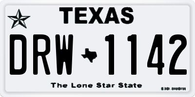 TX license plate DRW1142