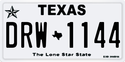 TX license plate DRW1144