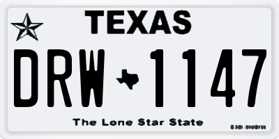 TX license plate DRW1147