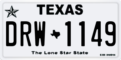 TX license plate DRW1149