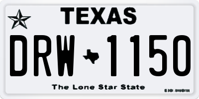 TX license plate DRW1150