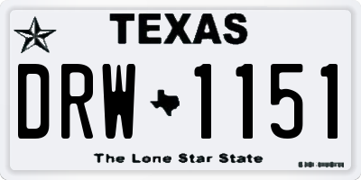 TX license plate DRW1151