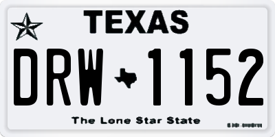 TX license plate DRW1152