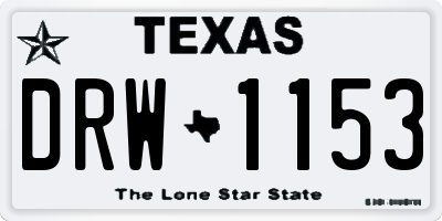 TX license plate DRW1153