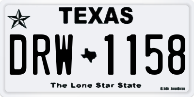 TX license plate DRW1158