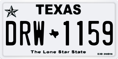 TX license plate DRW1159