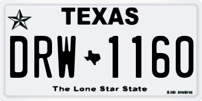 TX license plate DRW1160