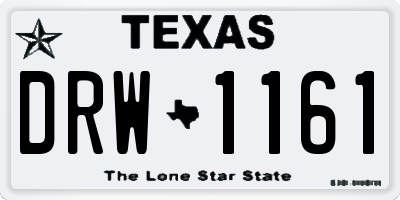 TX license plate DRW1161