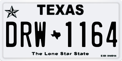 TX license plate DRW1164