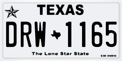 TX license plate DRW1165