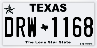 TX license plate DRW1168