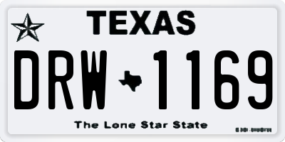 TX license plate DRW1169