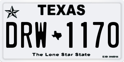 TX license plate DRW1170