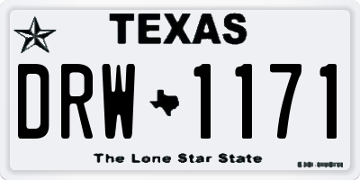 TX license plate DRW1171