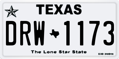 TX license plate DRW1173