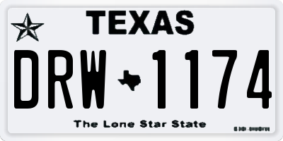 TX license plate DRW1174