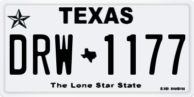 TX license plate DRW1177