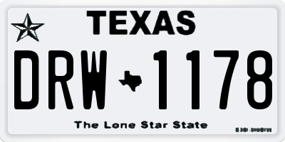 TX license plate DRW1178