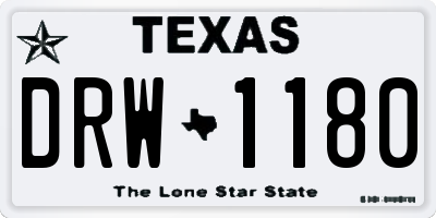TX license plate DRW1180