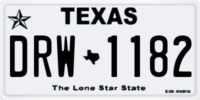 TX license plate DRW1182