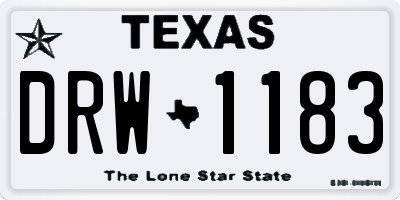 TX license plate DRW1183