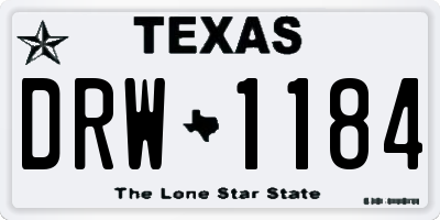 TX license plate DRW1184