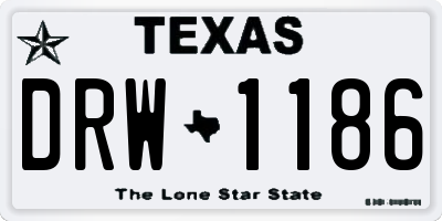 TX license plate DRW1186