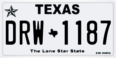 TX license plate DRW1187