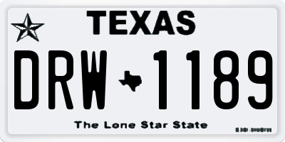 TX license plate DRW1189