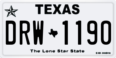 TX license plate DRW1190