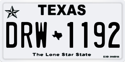 TX license plate DRW1192