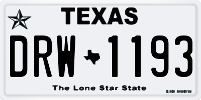 TX license plate DRW1193