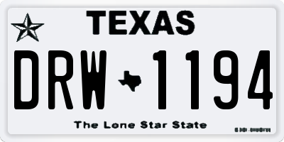 TX license plate DRW1194