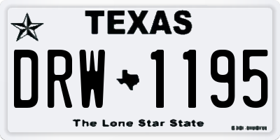 TX license plate DRW1195